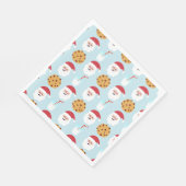 Santa Milk und Cookies Blue Paper Napkin Serviette (Ecke)