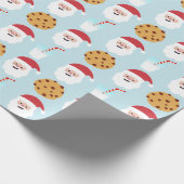 Santa Milk und Cookies Blue Wrapping Paper Geschenkpapier (Ecke)