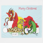 Santa Milk und Cookies Dragons Fleecedecke (Vorderseite (Horizontal))