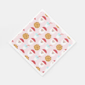 Santa Milk und Cookies Rosa Papier Napkins Serviette (Ecke)