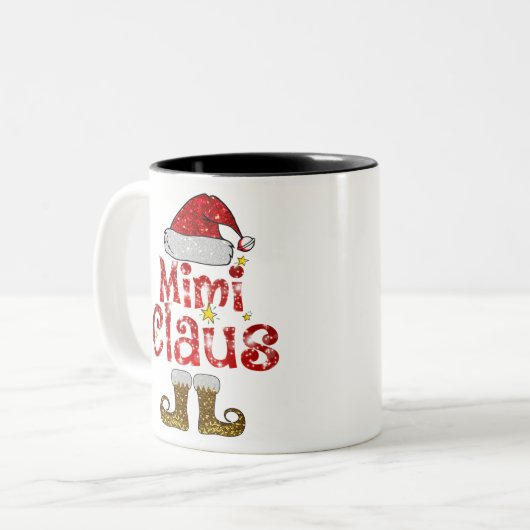 Santa mimi claus frohe Weihnachtsgeschenke Zweifarbige Tasse (Vorderseite Links)