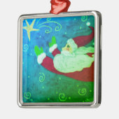 Santa mit Abstrakter Kunst Ornament Aus Metall (Links)