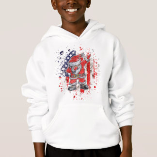 Santa mit amerikanischer Flagge Hoodie