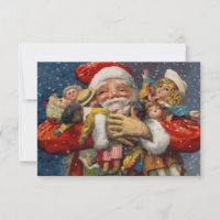 Santa mit Armen voller Dolls
