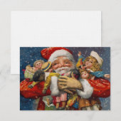 Santa mit Armen voller Dolls Einladung (Vorne/Hinten)