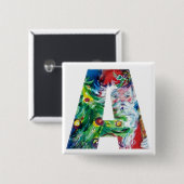 SANTA MIT BALLOONS UND CHRISTMAS BAUM EIN MONOGRAM BUTTON (Vorne & Hinten)