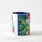 SANTA MIT BALLOONS UND CHRISTMAS BAUM EIN MONOGRAM TASSE (Zentrum)