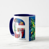 SANTA MIT BALLOONS UND CHRISTMAS TREE G MONOGRAM TASSE (Vorderseite Links)
