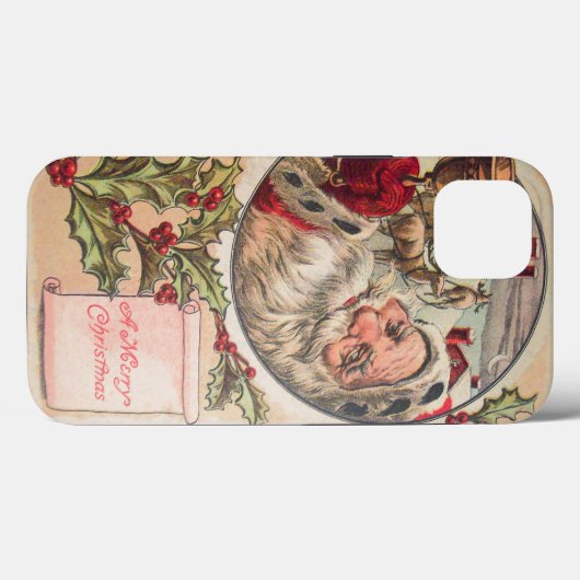 Santa mit Bell und Holly Case-Mate iPhone Hülle (Rückseite (Horizontal))