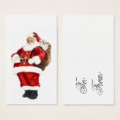 Santa mit Beutel Geschenkkarte Tag Business Card (Vorne & Hinten)