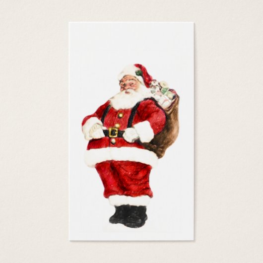 Santa mit Beutel Geschenkkarte Tag Business Card (Vorderseite)