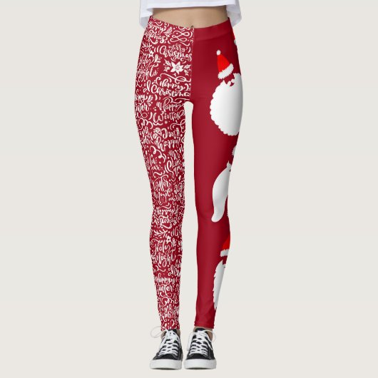 Santa mit Briefkunst Leggings (Vorderseite)