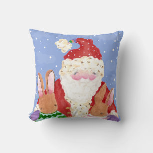 Santa mit bunnies Kissen
