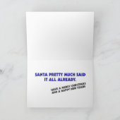 Santa mit Candy Cane Feiertagskarte (Innenseite)