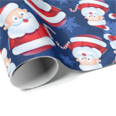 Santa mit Candy Cane Geschenkpapier (Rolleneckpunkt)