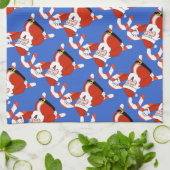 Santa mit Candy Canes Weihnachtsküche Handtuch (Gefaltet)
