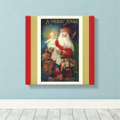 Santa mit Christ Child Toys St. Nicholas Leinwanddruck (Insitu (Holzboden))