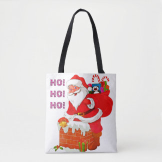 SANTA MIT CHRISTMAS PRÄENTS, HO! HO! HO! TASCHE