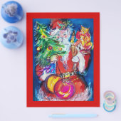 SANTA MIT CHRISTMAS TREE UND GIFTS FLYER (Einzeln)