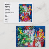 SANTA MIT CHRISTMAS TREE UND GIFTS VISITENKARTE (Vorne/Hinten)