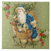 SANTA MIT DEER UND CHRISTMAS GIFTS IM WINTERSCHNEE FLIESE (Vorderseite)
