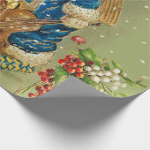 SANTA MIT DEER UND CHRISTMAS GIFTS IM WINTERSCHNEE GESCHENKPAPIER (Ecke)