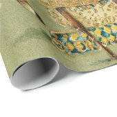 SANTA MIT DEER UND CHRISTMAS GIFTS IM WINTERSCHNEE GESCHENKPAPIER (Rolleneckpunkt)