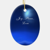 SANTA MIT DEER UND CHRISTMAS GIFTS IM WINTERSCHNEE KERAMIK ORNAMENT (Hinten)