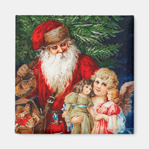 Santa mit dem Weihnachtsgel Vintag Magnet