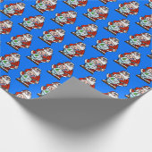 Santa mit Dreidel-Umschlagpapier Geschenkpapier (Ecke)