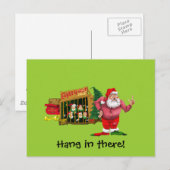 Santa mit Elfen zu vermieten Feiertagspostkarte (Vorne/Hinten)