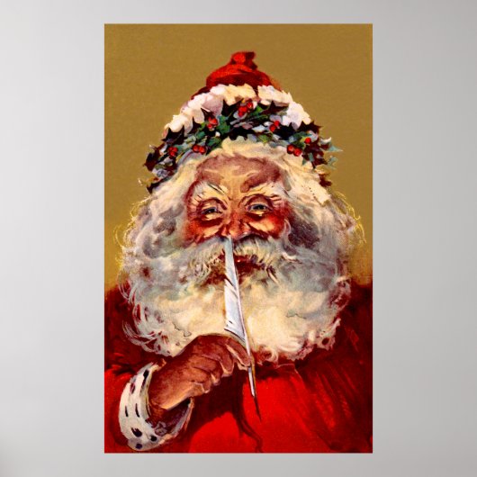 Santa mit Feather Poster (Vorne)