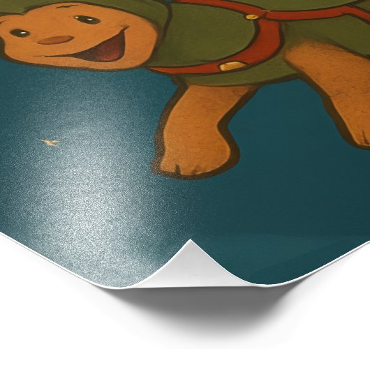 Santa mit fröhlichen Hunden und Elfen! Fotodruck (Ecke)