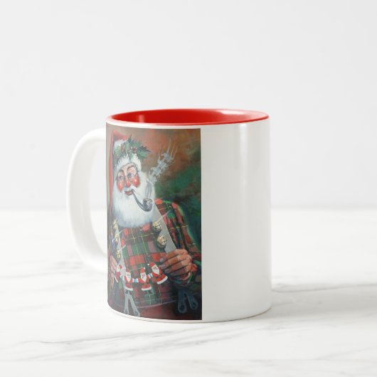 Santa mit Garland Tasse (Vorderseite Links)