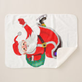 Santa mit Geschenk Weihnachten Sherpa Blanket Sherpadecke (Vorderseite (Horizontal))