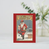 Santa mit Geschenken Feiertagspostkarte (Stehend Vorderseite)