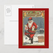 Santa mit Geschenken Feiertagspostkarte (Vorne/Hinten)