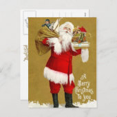 Santa mit Geschenken Feiertagspostkarte (Vorne/Hinten)