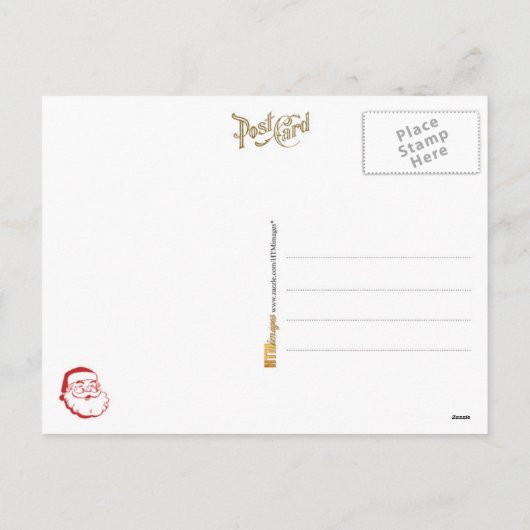 Santa mit Geschenken Feiertagspostkarte (Rückseite)