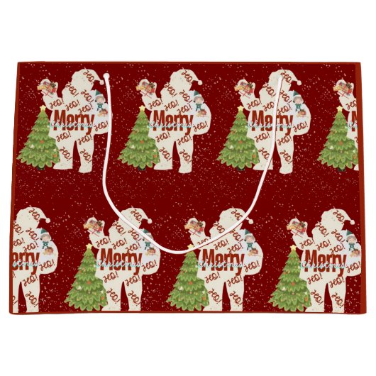 Santa mit Geschenken Große Geschenktüte (Vorderseite)