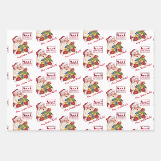Santa mit Geschenken Special Delivery individuelle Geschenkpapier Set (Vorderseite)