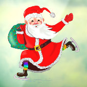 Santa mit Geschenken Weihnachtsfenster Klammern Fensteraufkleber (Blatt 3)