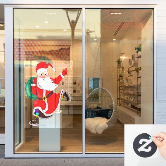 Santa mit Geschenken Weihnachtsfenster Klammern Fensteraufkleber (Schaufenster)