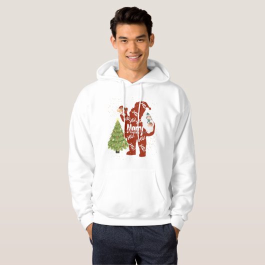 Santa mit Geschenken White Hoodie (Vorne ganz)
