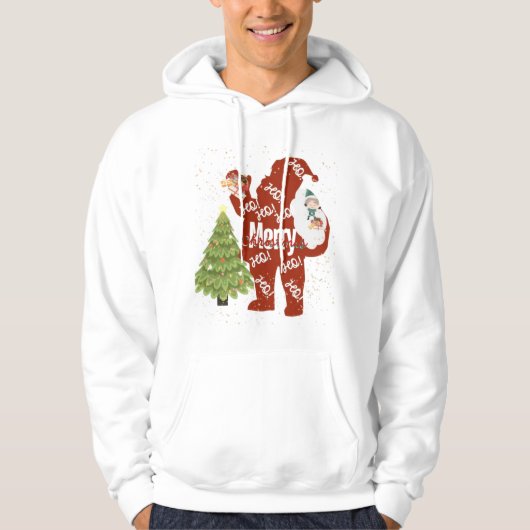 Santa mit Geschenken White Hoodie (Vorderseite)