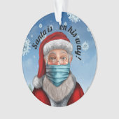 Santa mit Gesichtsmaske 2 Ornament (Vorderseite)