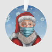 Santa mit Gesichtsmaske Ornament (Vorderseite)