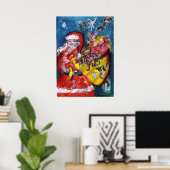 SANTA MIT GIFTS POSTER (Heimbüro)