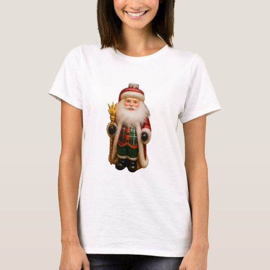 Santa mit goldenem Stab T-Shirt (Vorderseite)