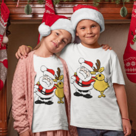 Santa mit Hirsch Die besten Freunde Kinder T-Shirt